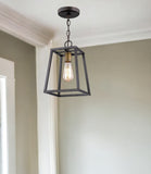Antique Bronze Metal Tapered Hanging Light - Homeroots