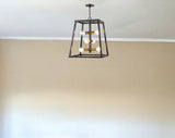 Tiberton 6-Light Oil-Rubbed Bronze Foyer Pendant With Antique Brass Sockets - Homeroots