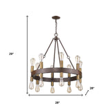 Brown and Black Candle Style Multi Light Metal Dimmable Chandelier - Homeroots - Flyclothing LLC