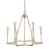Gold Candle Style Six Light Metal Dimmable Chandelier - Homeroots