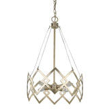 Nora 4-Light Washed Gold Drum Pendant With Abstract Open-Air Cage Shade - Homeroots - Flyclothing LLC