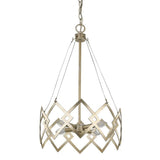 Nora 4-Light Washed Gold Drum Pendant With Abstract Open-Air Cage Shade - Homeroots
