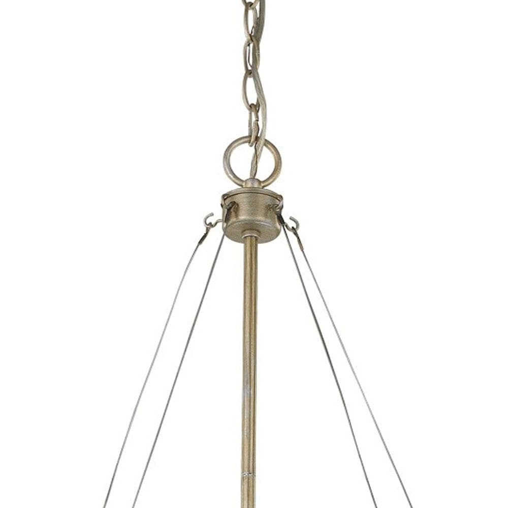 Nora 4-Light Washed Gold Drum Pendant With Abstract Open-Air Cage Shade - Homeroots