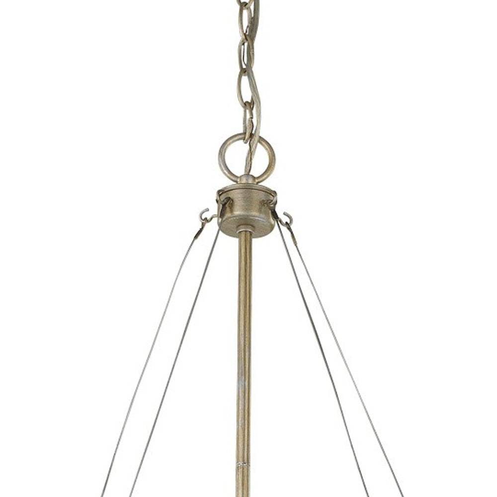Nora 4-Light Washed Gold Drum Pendant With Abstract Open-Air Cage Shade - Homeroots - Flyclothing LLC