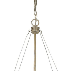 Nora 4-Light Washed Gold Drum Pendant With Abstract Open-Air Cage Shade - Homeroots