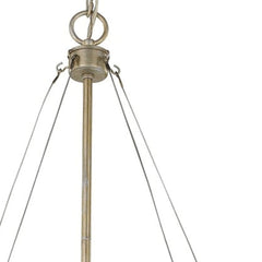Nora 4-Light Washed Gold Drum Pendant With Abstract Open-Air Cage Shade - Homeroots