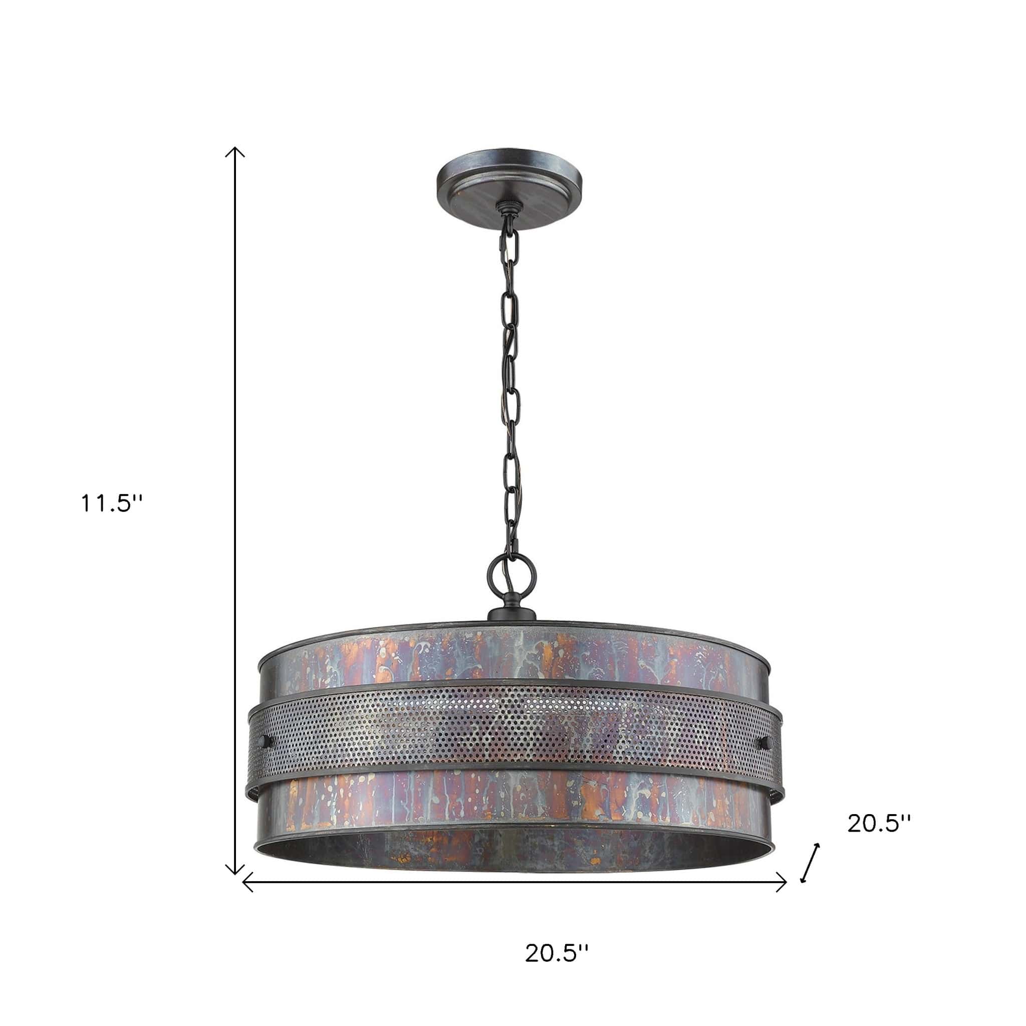 Ryker 3-Light Bronze Patina Pendant - Homeroots