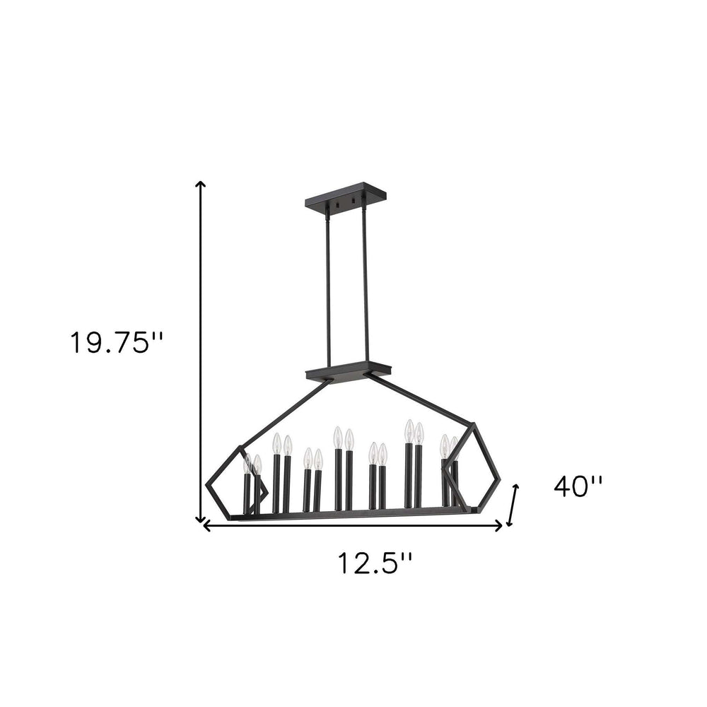 Luca 14-Light Matte Black Island Pendant - Homeroots - Flyclothing LLC