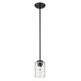 Black Metal and Glass Mini Pendant Hanging Light - Homeroots