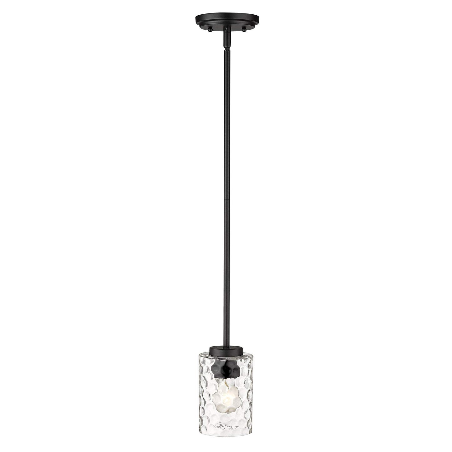 Black Metal and Glass Mini Pendant Hanging Light - Homeroots - Flyclothing LLC