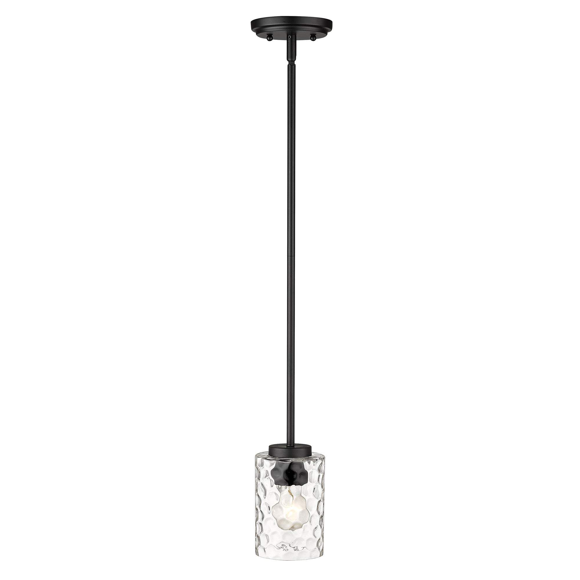 Black Metal and Glass Mini Pendant Hanging Light - Homeroots - Flyclothing LLC