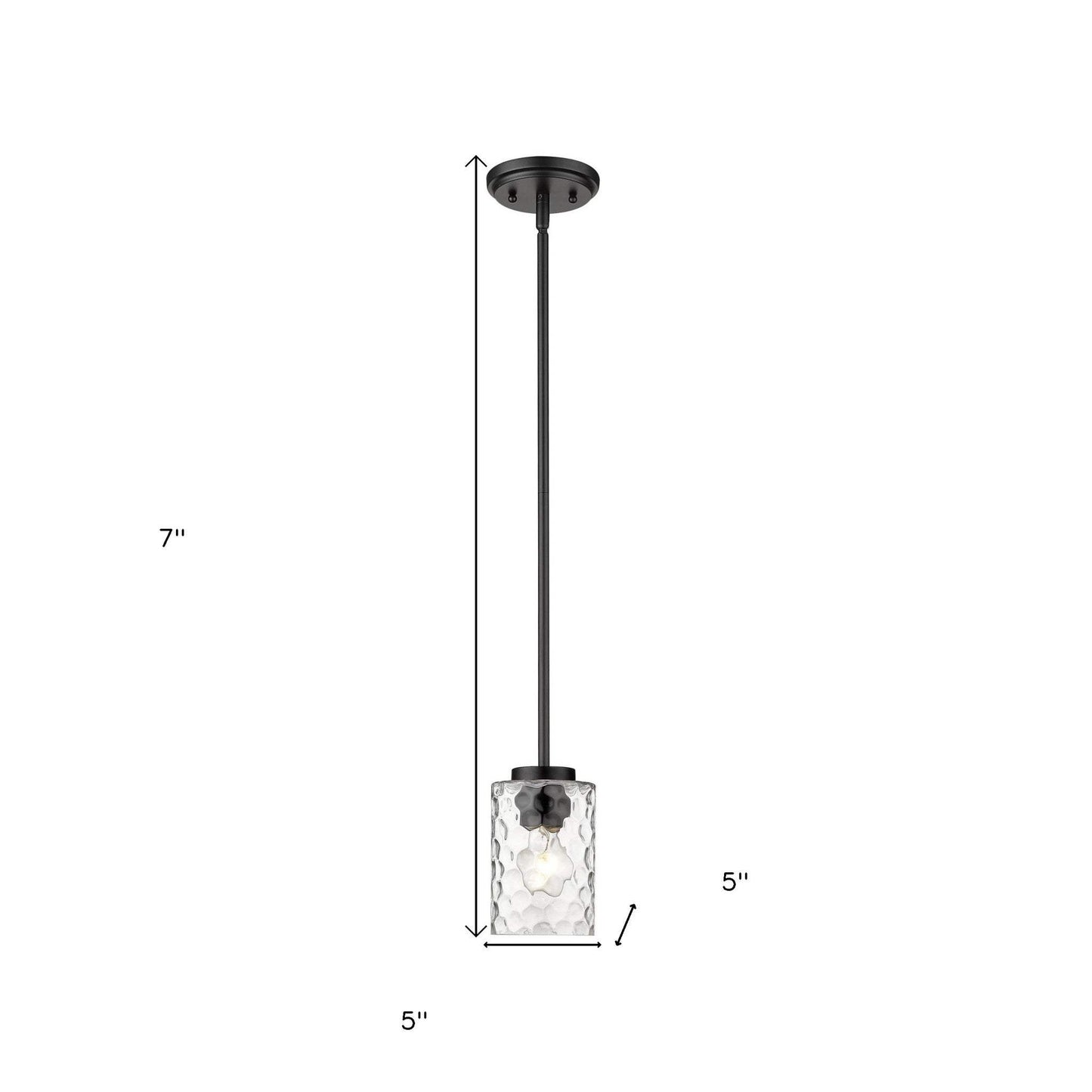 Black Metal and Glass Mini Pendant Hanging Light - Homeroots - Flyclothing LLC