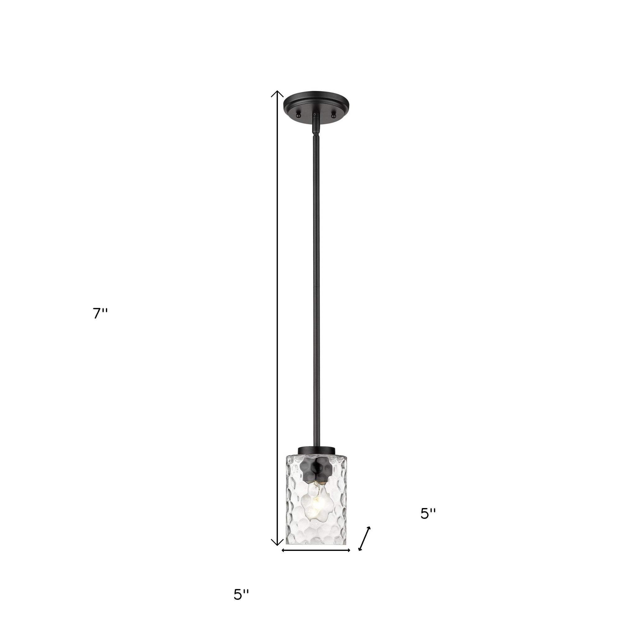 Black Metal and Glass Mini Pendant Hanging Light - Homeroots - Flyclothing LLC