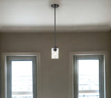Black Metal and Glass Mini Pendant Hanging Light - Homeroots