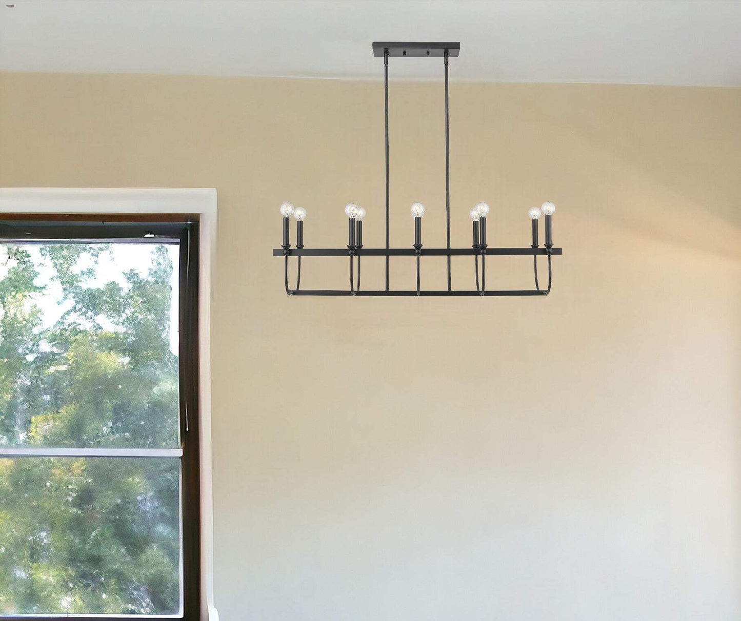 Beckett 10-Light Matte Black Island Pendant - Homeroots - Flyclothing LLC