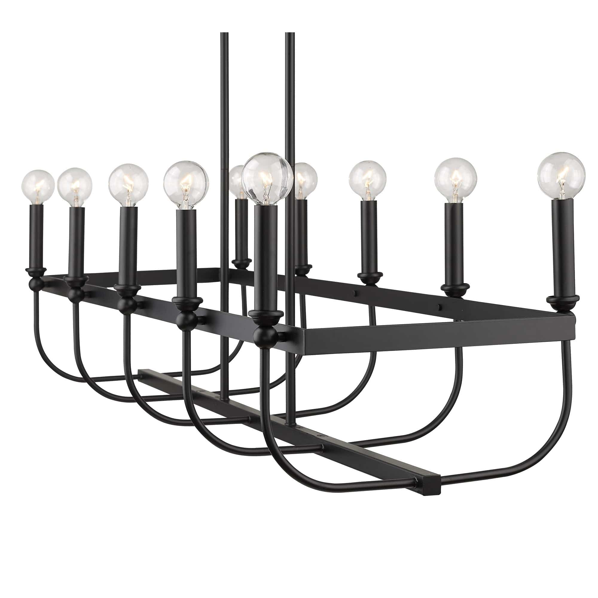Beckett 10-Light Matte Black Island Pendant - Homeroots