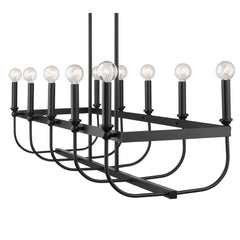Beckett 10-Light Matte Black Island Pendant - Homeroots