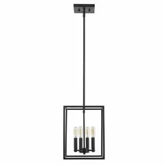Cobar 4-Light Matte Black Pendant - Homeroots
