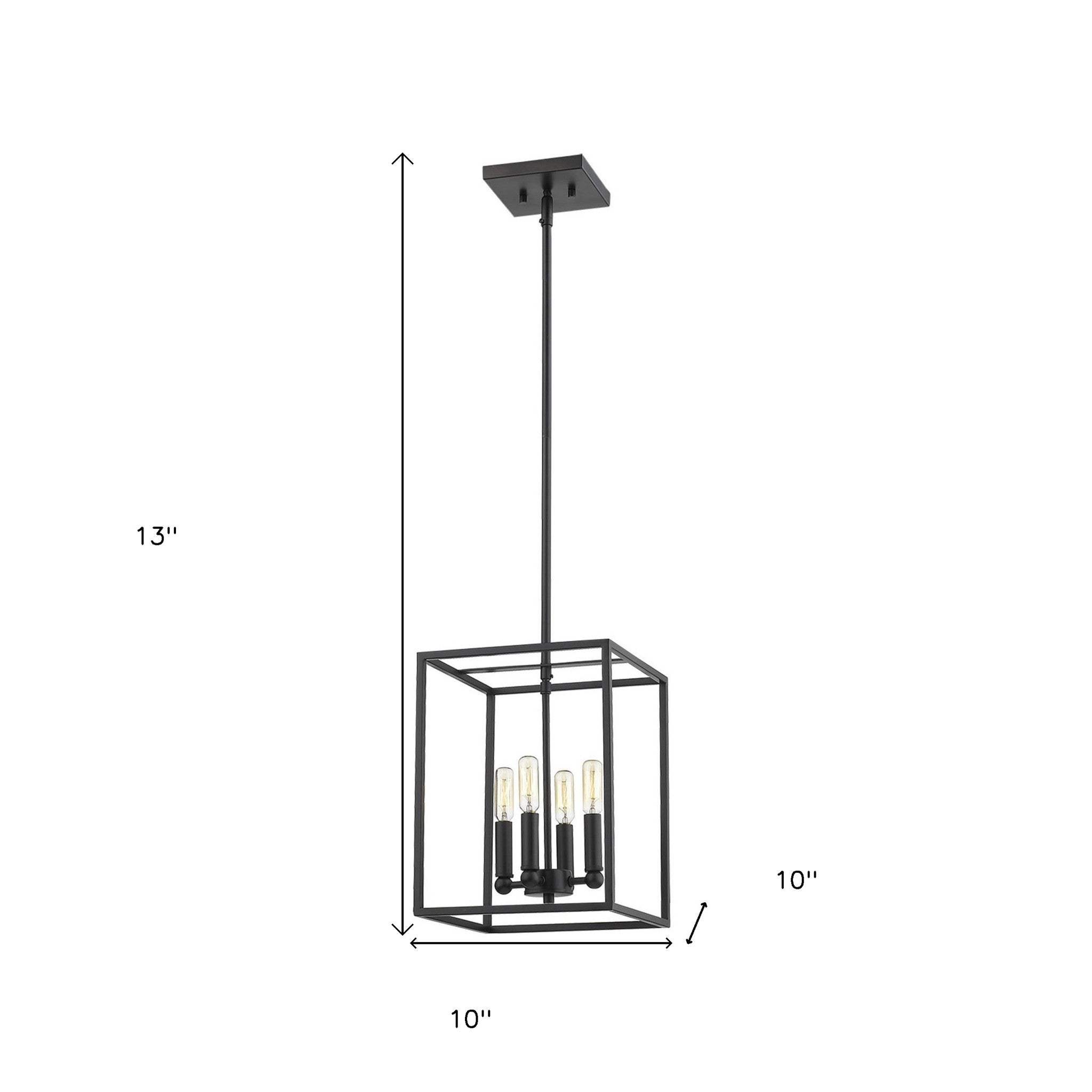 Cobar 4-Light Matte Black Pendant - Homeroots - Flyclothing LLC