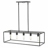 Cobar 5-Light Matte Black Island Pendant - Homeroots