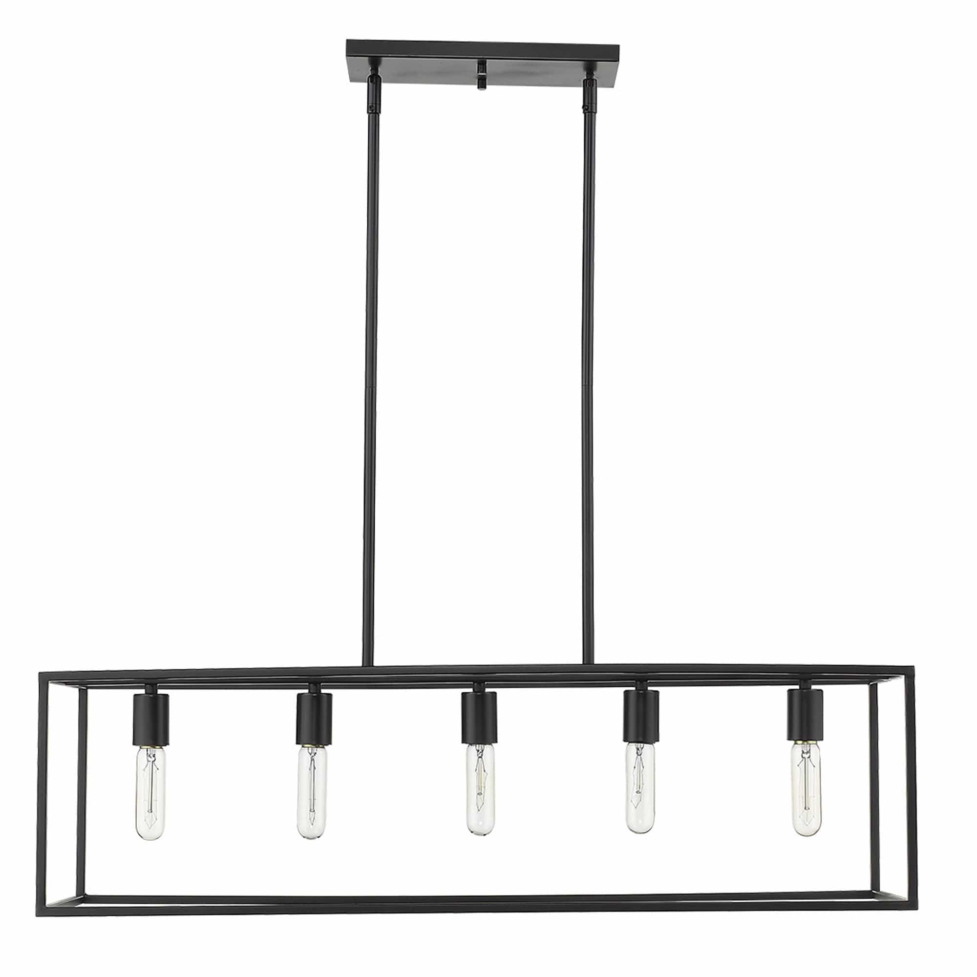 Cobar 5-Light Matte Black Island Pendant - Homeroots