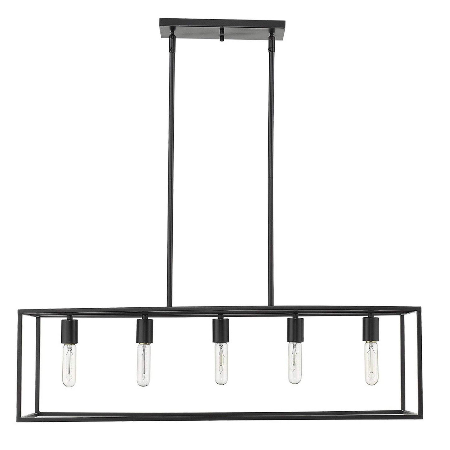 Cobar 5-Light Matte Black Island Pendant - Homeroots - Flyclothing LLC