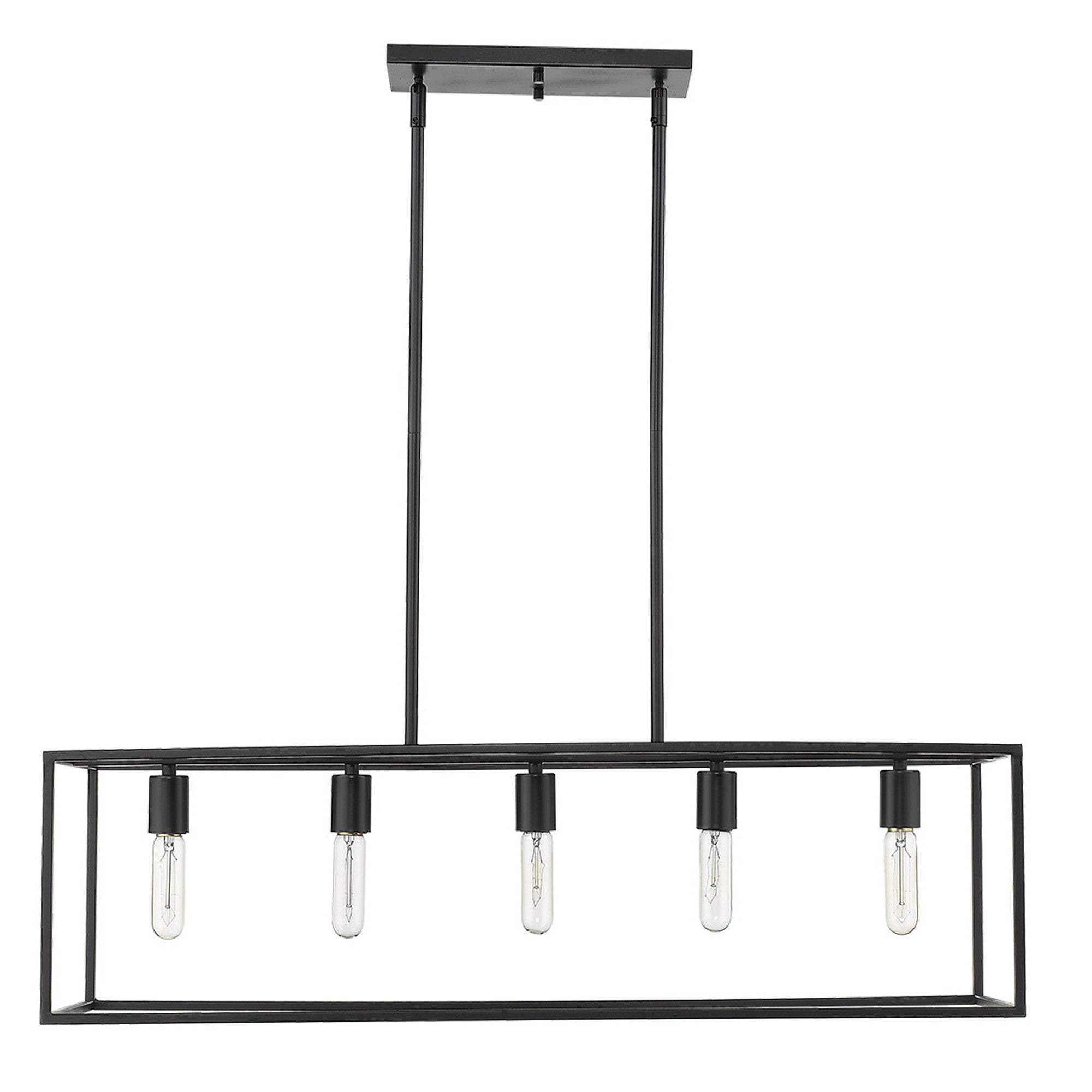 Cobar 5-Light Matte Black Island Pendant - Homeroots - Flyclothing LLC