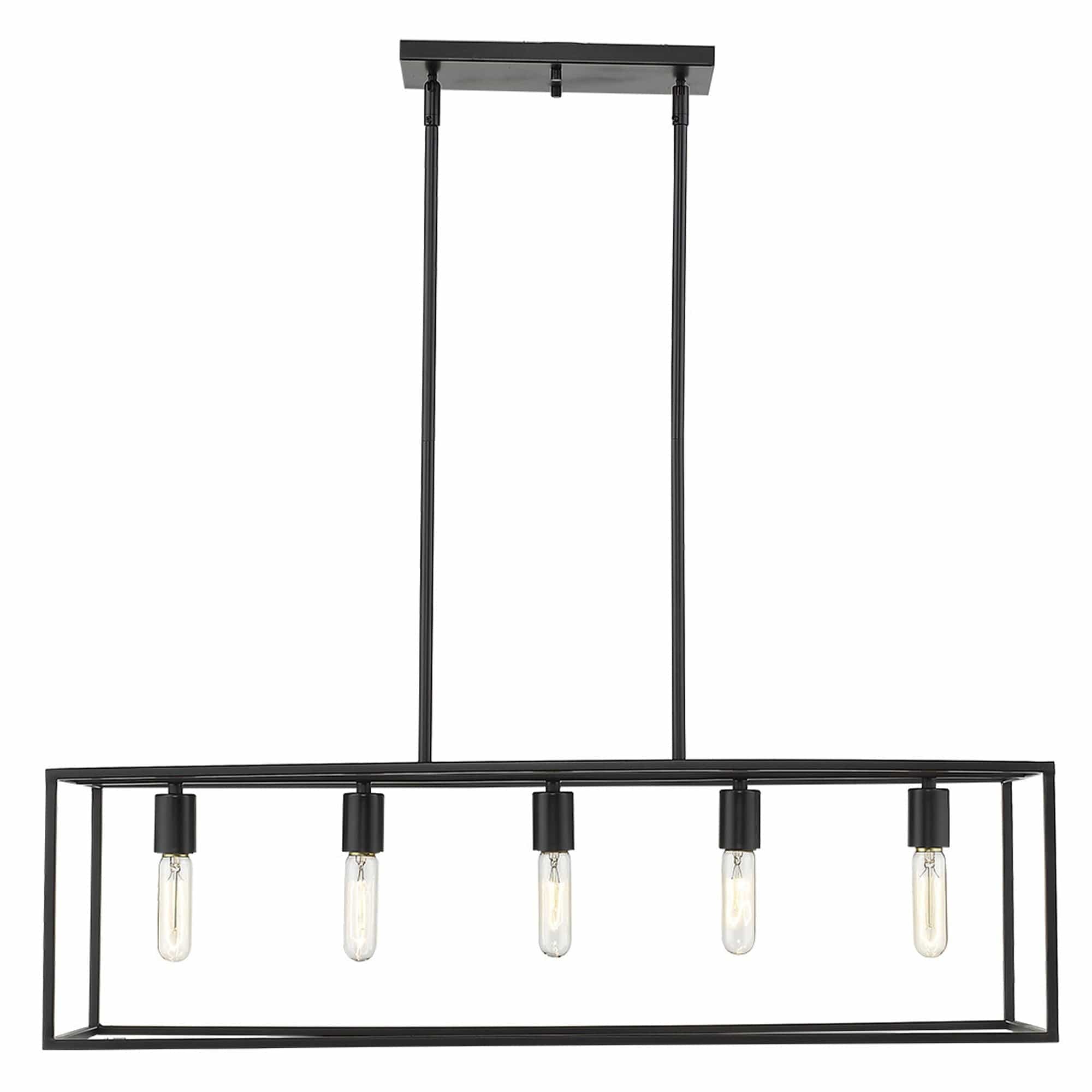 Cobar 5-Light Matte Black Island Pendant - Homeroots
