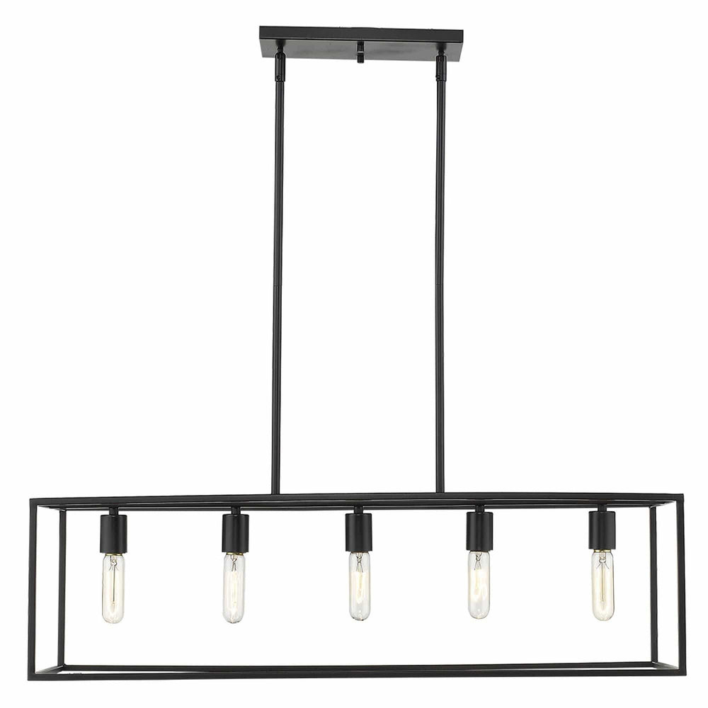 Cobar 5-Light Matte Black Island Pendant - Homeroots - Flyclothing LLC