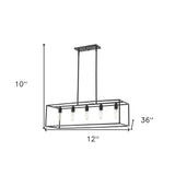 Cobar 5-Light Matte Black Island Pendant - Homeroots - Flyclothing LLC
