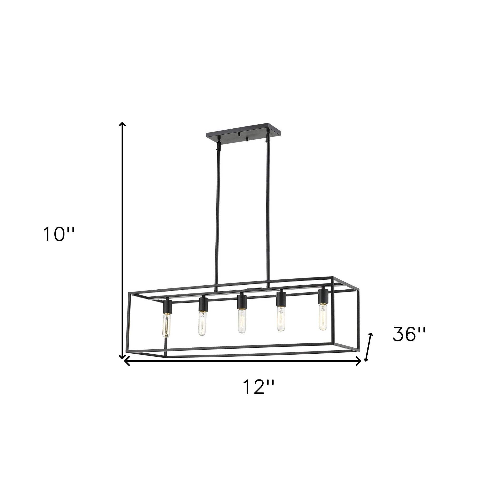 Cobar 5-Light Matte Black Island Pendant - Homeroots - Flyclothing LLC
