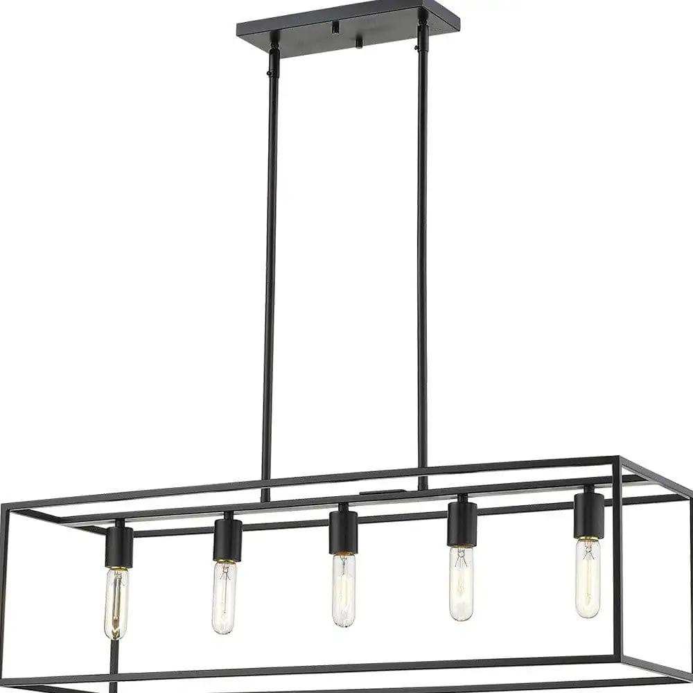 Cobar 5-Light Matte Black Island Pendant - Homeroots - Flyclothing LLC