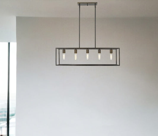 Cobar 5-Light Soil-Rubbed Bronze Island Pendant - Homeroots