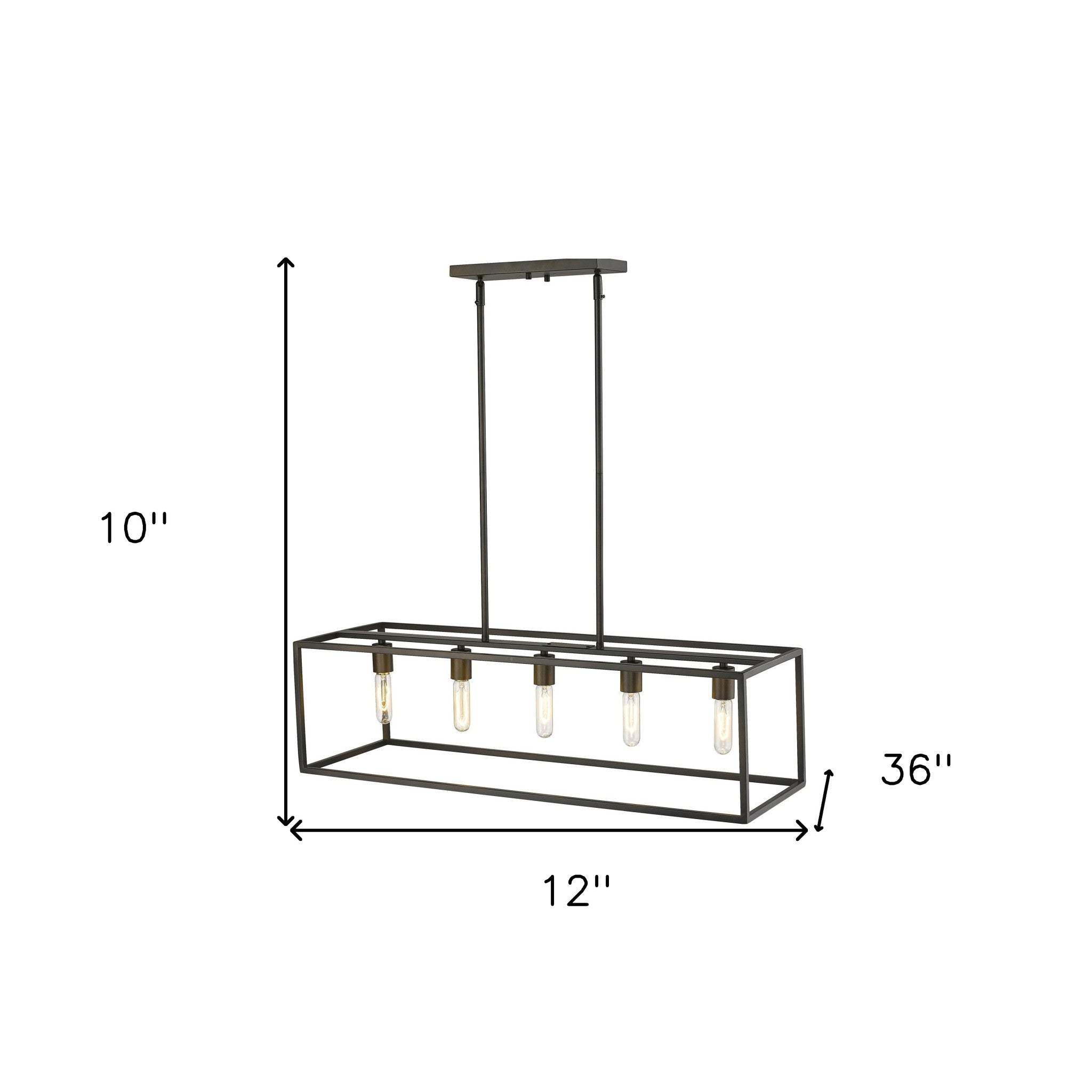 Cobar 5-Light Soil-Rubbed Bronze Island Pendant - Homeroots - Flyclothing LLC