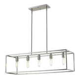 Cobar 5-Light Satin Nickel Island Pendant - Homeroots