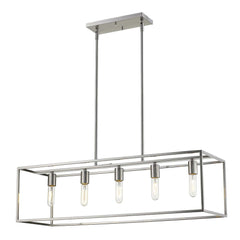 Cobar 5-Light Satin Nickel Island Pendant - Homeroots