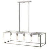 Cobar 5-Light Satin Nickel Island Pendant - Homeroots