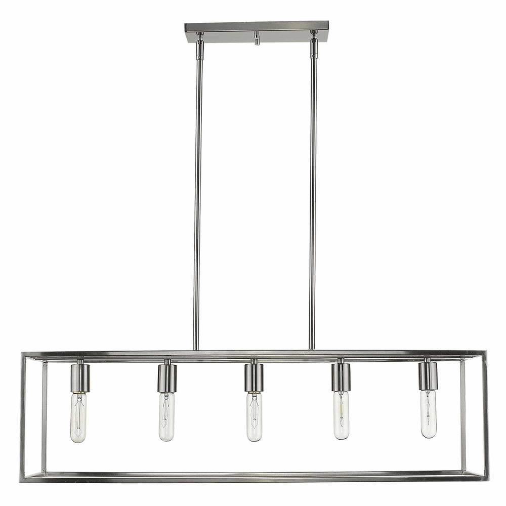 Cobar 5-Light Satin Nickel Island Pendant - Homeroots - Flyclothing LLC