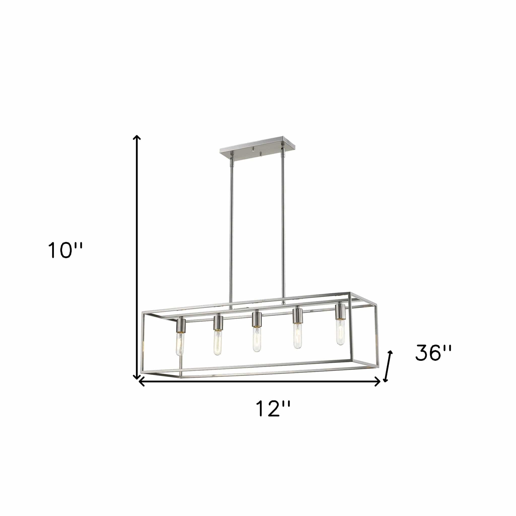 Cobar 5-Light Satin Nickel Island Pendant - Homeroots