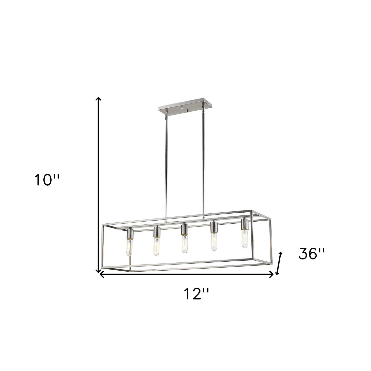 Cobar 5-Light Satin Nickel Island Pendant - Homeroots - Flyclothing LLC