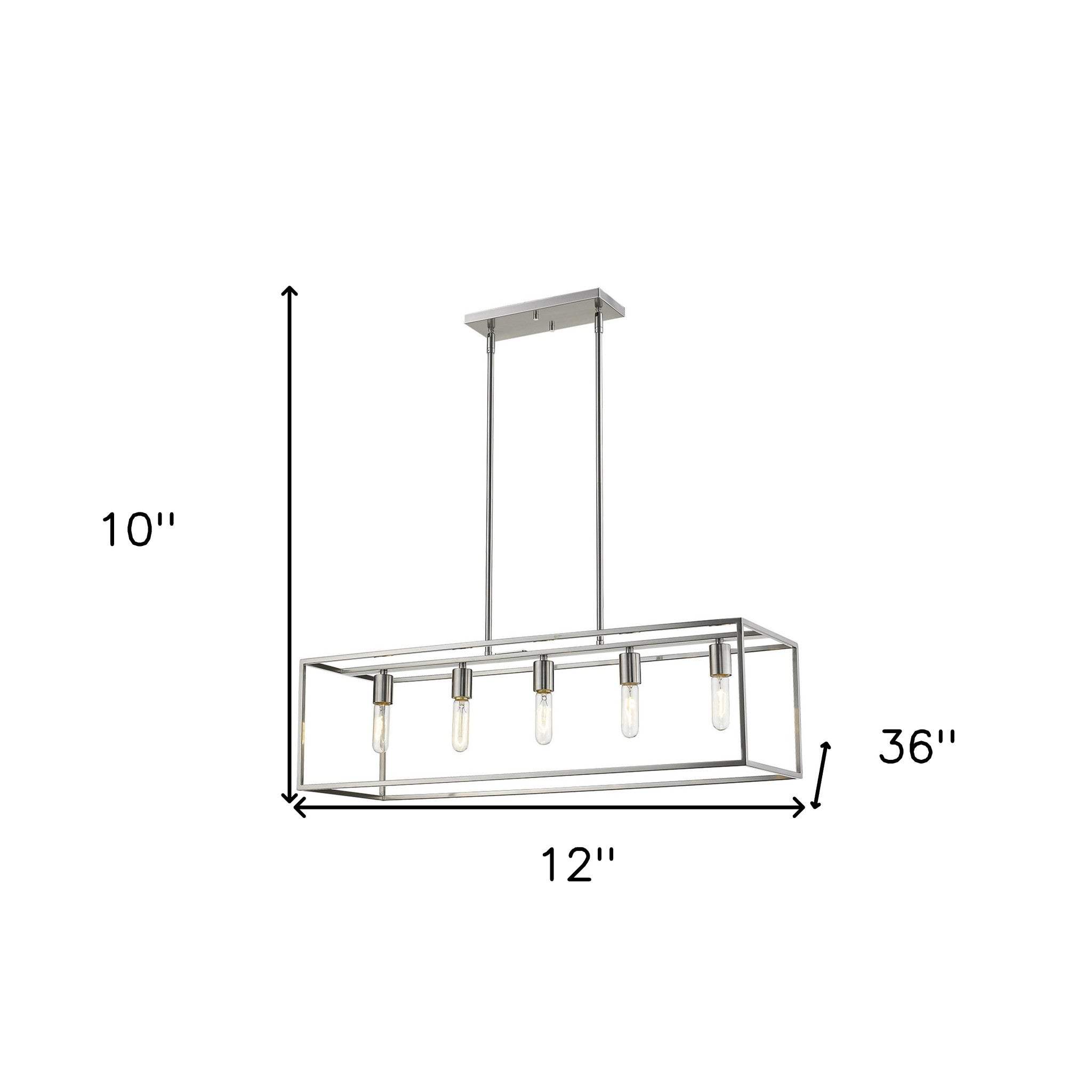 Cobar 5-Light Satin Nickel Island Pendant - Homeroots - Flyclothing LLC