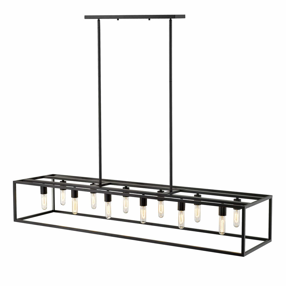 Cobar 12-Light Matte Black Island Pendant - Homeroots