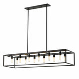 Cobar 12-Light Matte Black Island Pendant - Homeroots