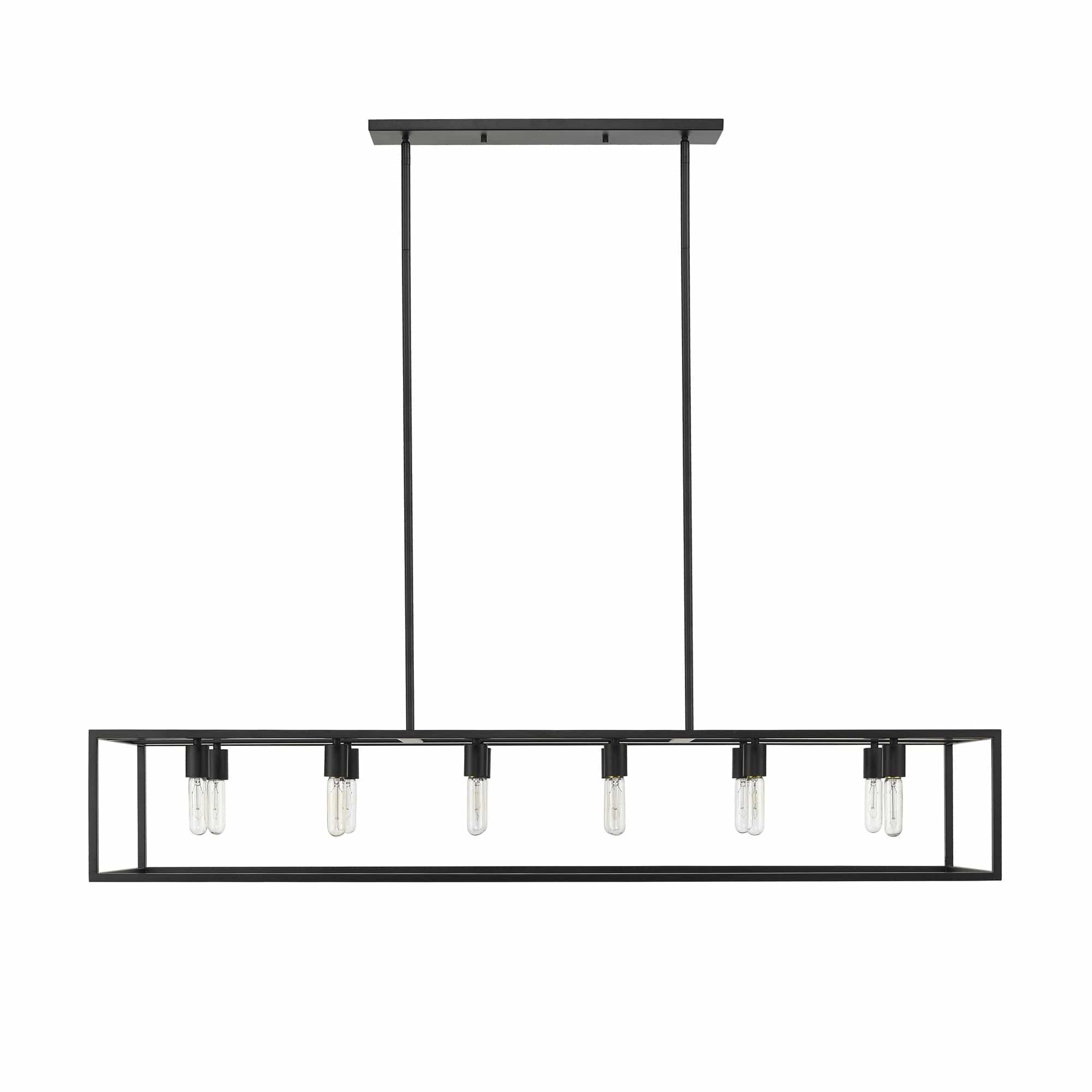 Cobar 12-Light Matte Black Island Pendant - Homeroots