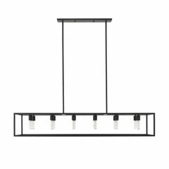 Cobar 12-Light Matte Black Island Pendant - Homeroots