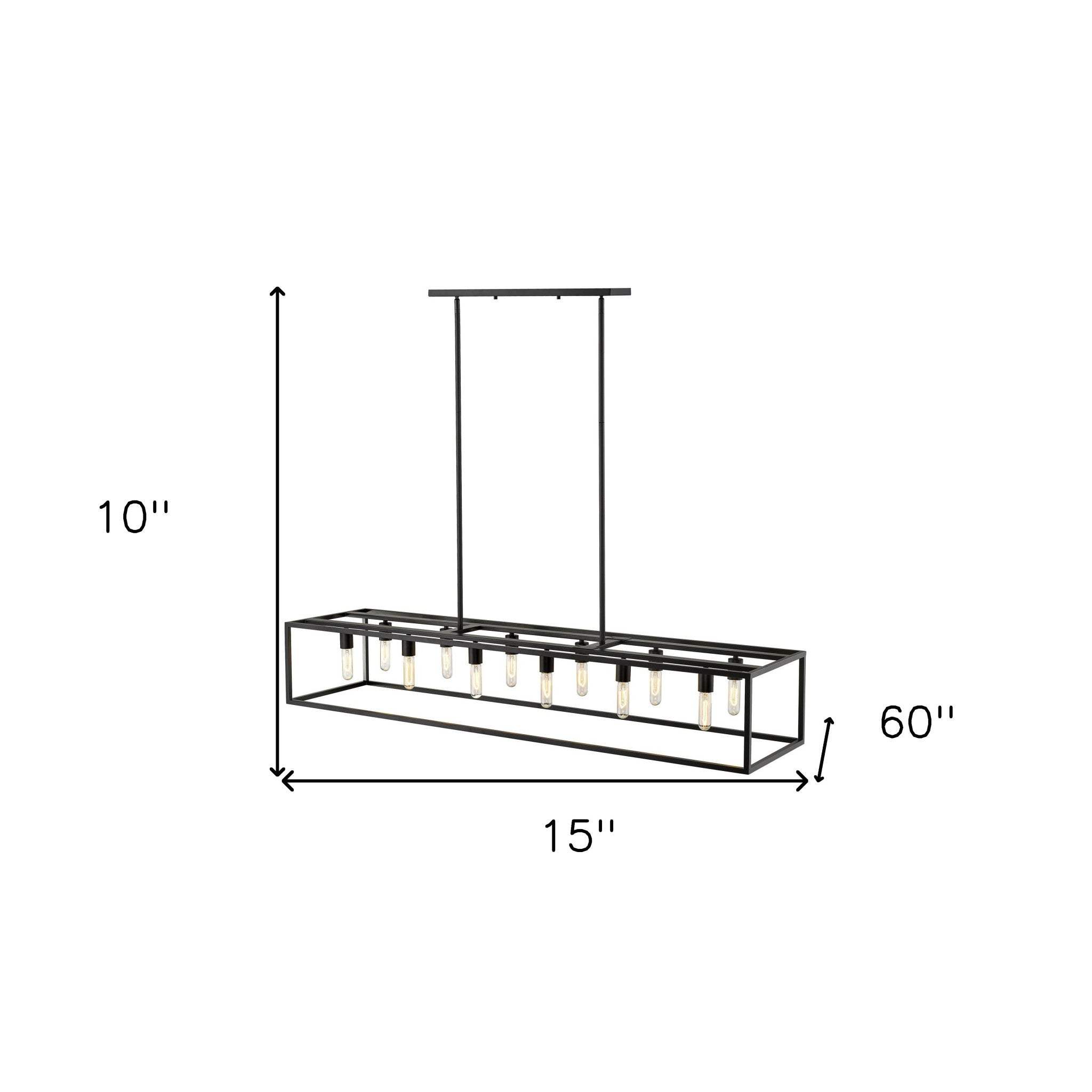 Cobar 12-Light Matte Black Island Pendant - Homeroots - Flyclothing LLC