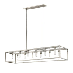Cobar 12-Light Satin Nickel Island Pendant - Homeroots