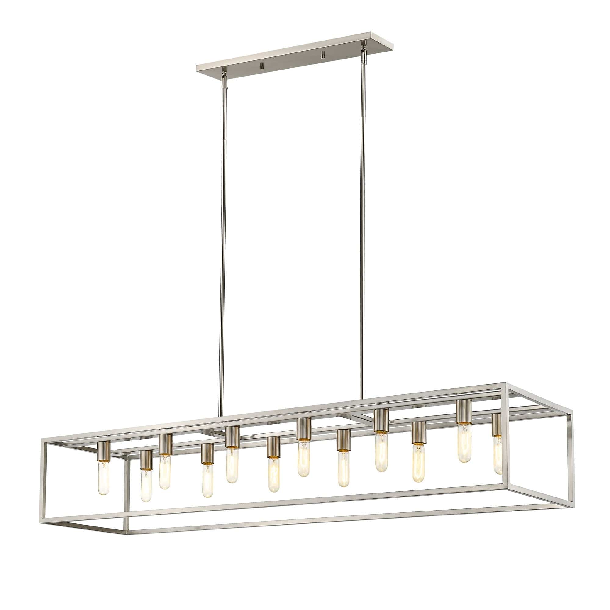 Cobar 12-Light Satin Nickel Island Pendant - Homeroots