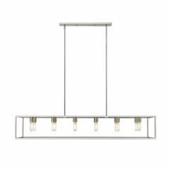 Cobar 12-Light Satin Nickel Island Pendant - Homeroots