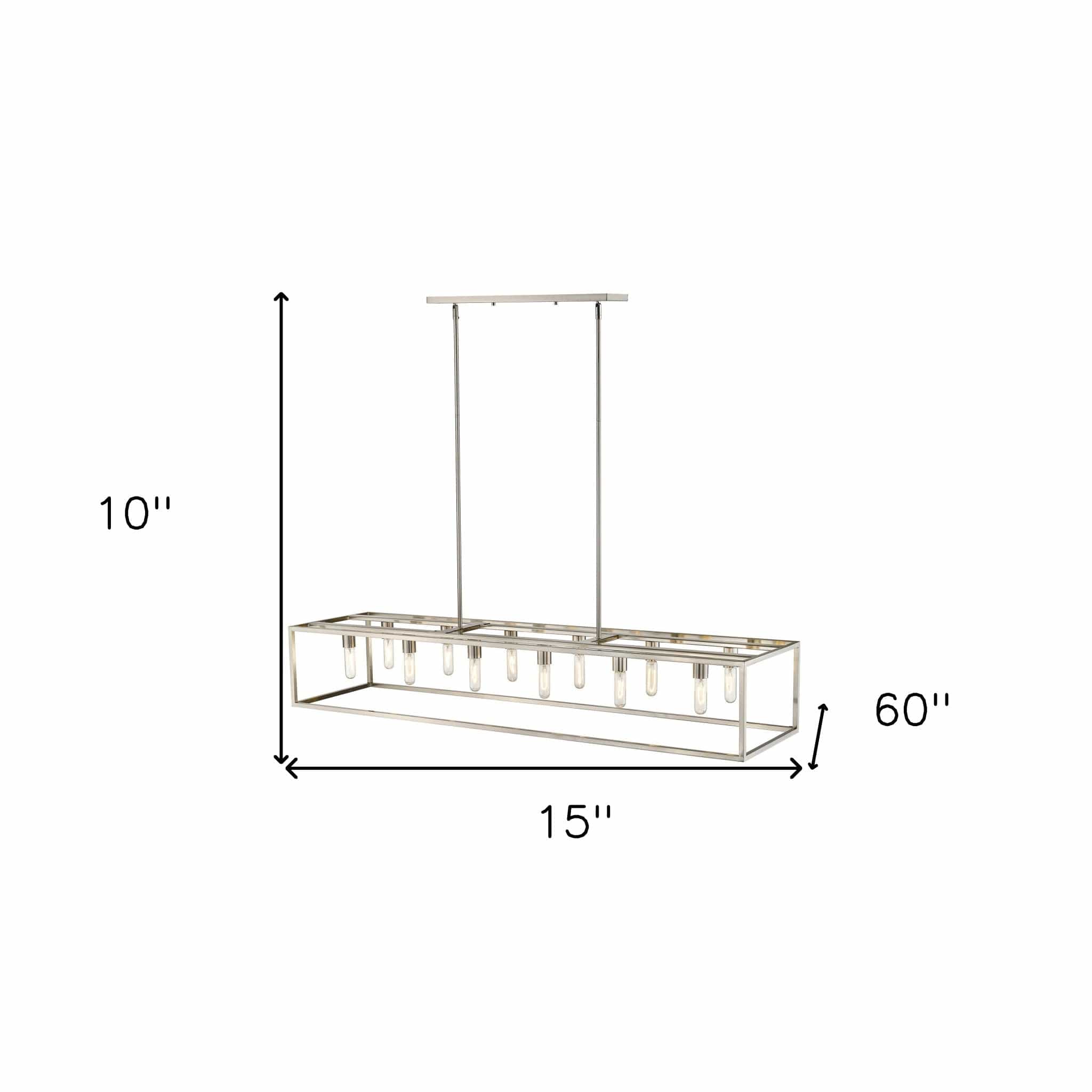 Cobar 12-Light Satin Nickel Island Pendant - Homeroots